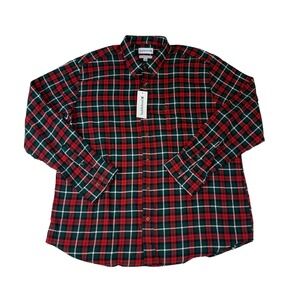 Saddlebred Shirt Mens 2XL Red Tartan Plaid Flannel Classic‎ Fit Cotton NWT